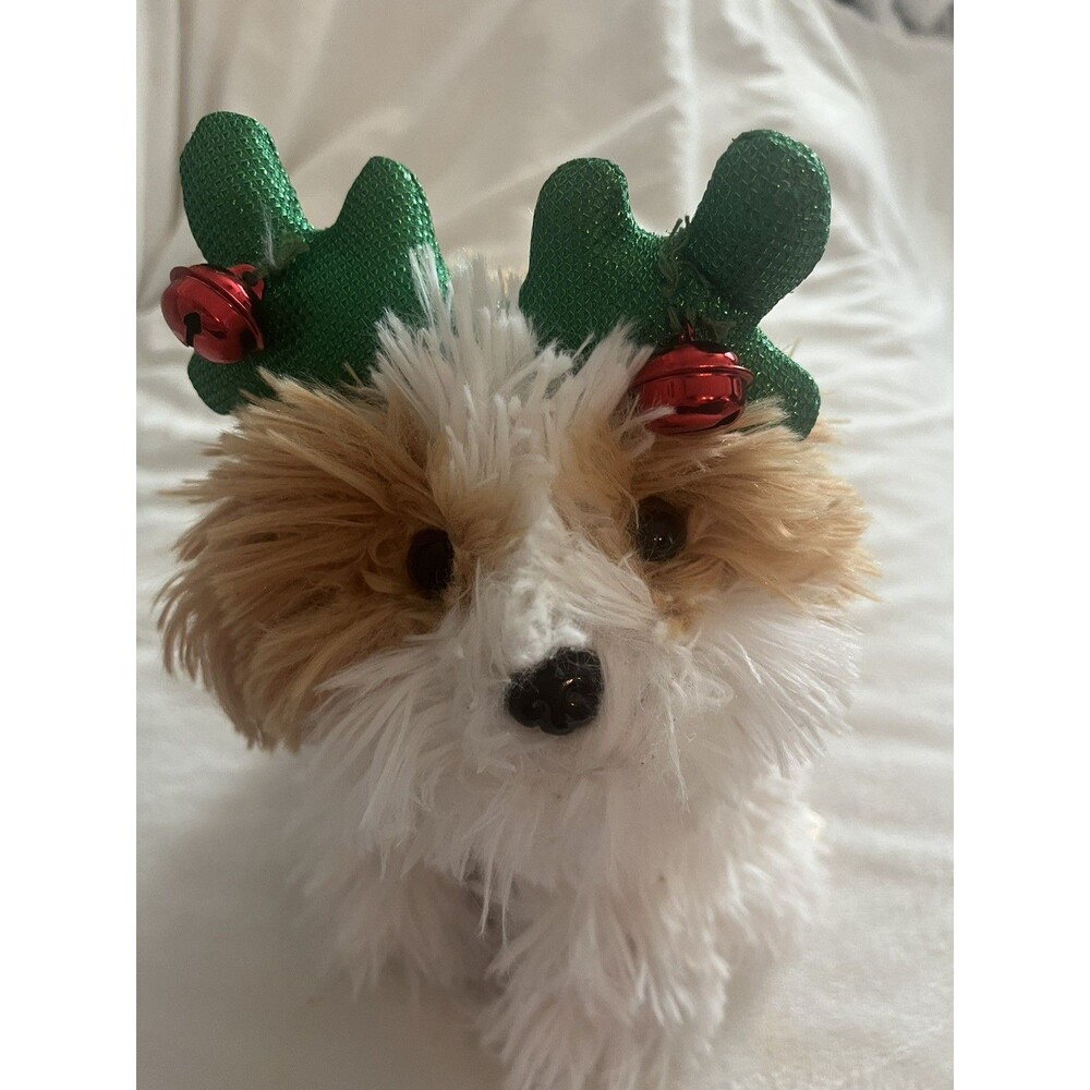 Vtg DanDee Spinning Animated SHIH-TZU Dancing Christmas Dog Puppy Jingle Bells